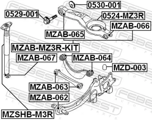 FEBEST FEBEST (MZAB-062) Mounting, control/trailing arm 
