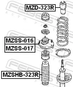 FEBEST FEBEST MZSHB-323R Protective Cap/Bellow, shock absorber 