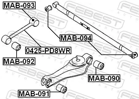 FEBEST FEBEST (MAB-092) Mounting, control/trailing arm 