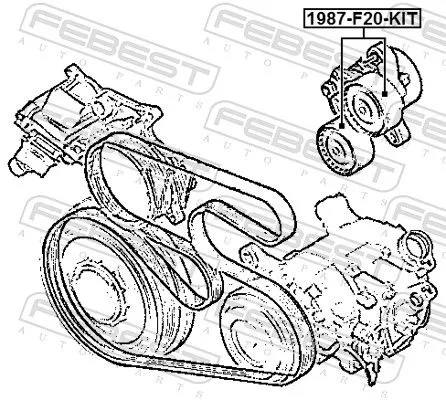 FEBEST FEBEST 1987-F20-KIT Tensioner Pulley, V-ribbed belt 