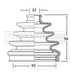 FIRST LINE FIRST LINE FCB2276  FIRST LINE Drive Shaft Cv Boot Kit 