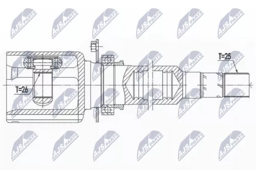 NTY NTY NPW-AR-009 Front Right inner NTY Cv Joint & Boot Kit 