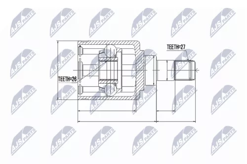 Front Left Inner NTY Cv Joint & Boot Kit