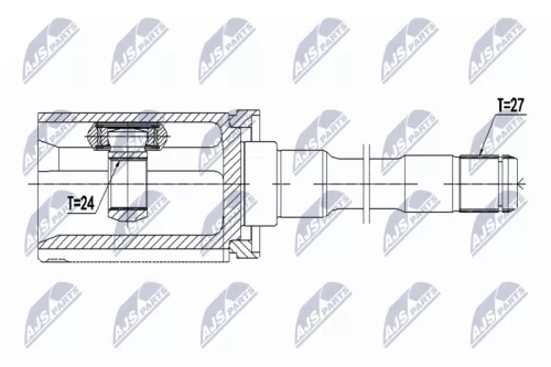 Front Right inner NTY Cv Joint & Boot Kit