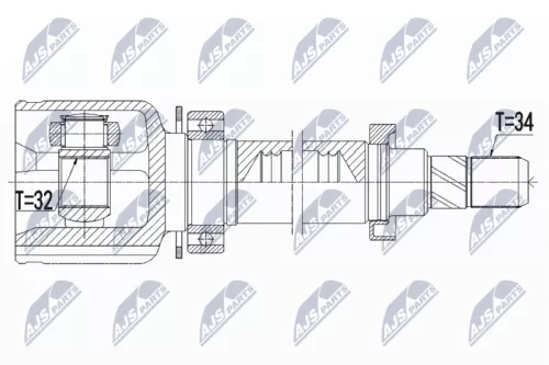 NTY NTY NPW-BM-084 Front Right NTY Cv Joint & Boot Kit 