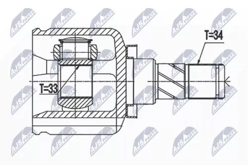 NTY NTY NPW-BM-144 Front Left NTY Cv Joint & Boot Kit 