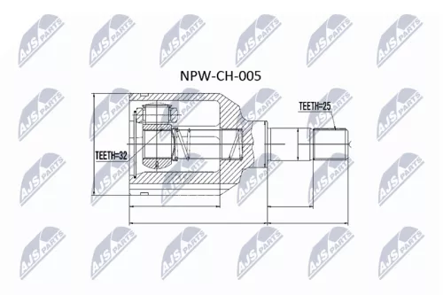 NTY NTY NPW-CH-005 Front Left NTY Cv Joint & Boot Kit 