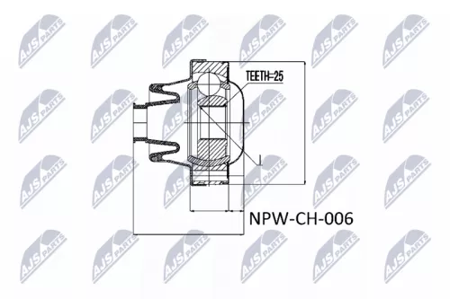 NTY NTY NPW-CH-006 Joint, propshaft 