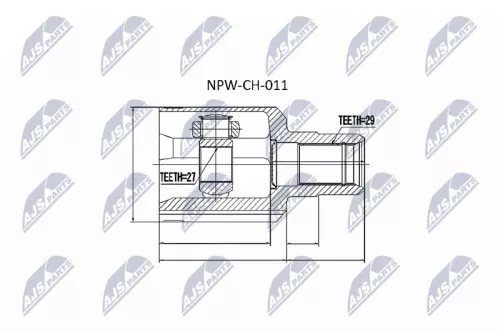 NTY NTY NPW-CH-011 Front NTY Cv Joint & Boot Kit 