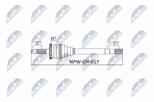 NTY NTY NPW-CH-017 NTY NPW-CH-017 Drive Shaft 