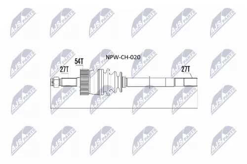 NTY NTY NPW-CH-020 NTY NPW-CH-020 Drive Shaft 