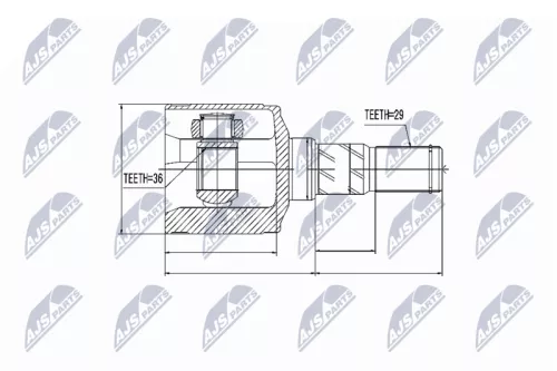 NTY NTY NPW-CH-025 Front Left NTY Cv Joint & Boot Kit 