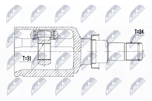 NTY NTY NPW-DW-021 Inner Front Right NTY Cv Joint & Boot Kit 