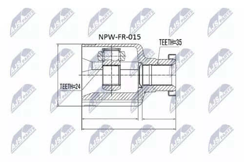 NTY NTY NPW-FR-015 Front Left Front Right NTY Cv Joint & Boot Kit 
