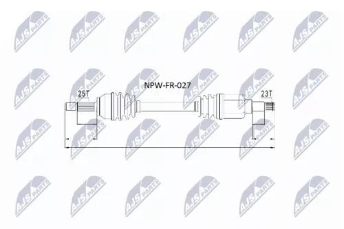 NTY NTY NPW-FR-027 NTY NPW-FR-027 Drive Shaft 