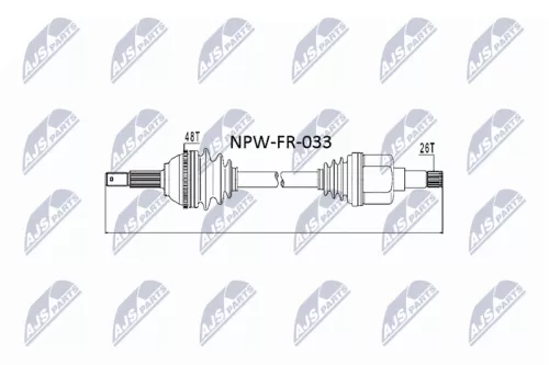 NTY NPW-FR-033 Drive Shaft