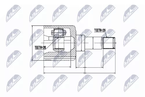 Front Left Inner NTY Cv Joint & Boot Kit
