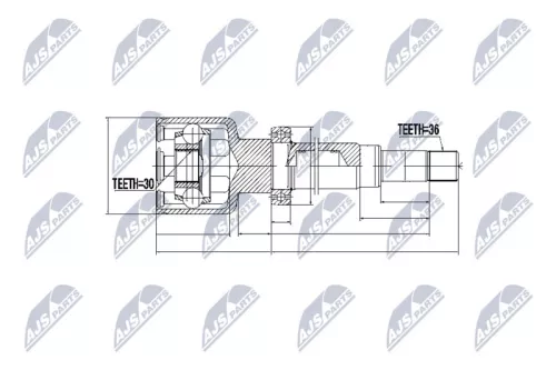 Front Right Inner NTY Cv Joint & Boot Kit