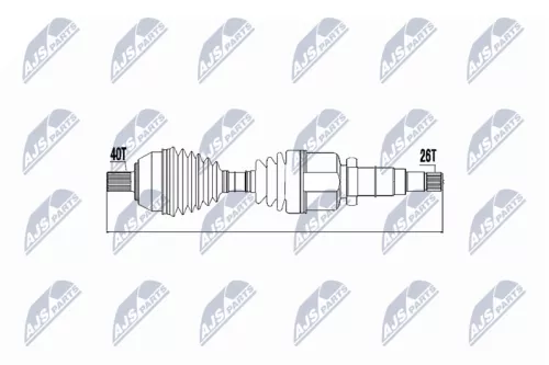 NTY NTY (NPW-FR-049) Front Right Front NTY Drive Shaft 