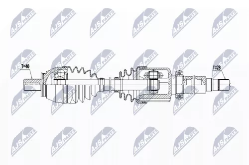 NTY NTY (NPW-FR-086) Front Right NTY Drive Shaft 