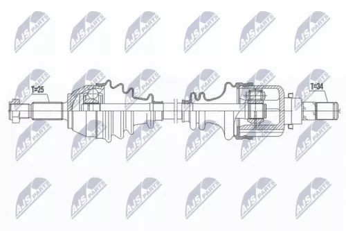 NTY NTY NPW-FR-103 NTY NPW-FR-103 Drive Shaft 