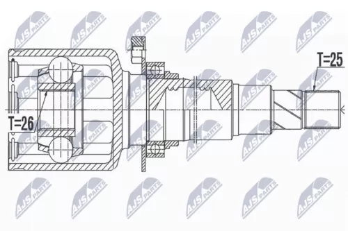 NTY NTY NPW-FT-052 Front Right inner NTY Cv Joint & Boot Kit 