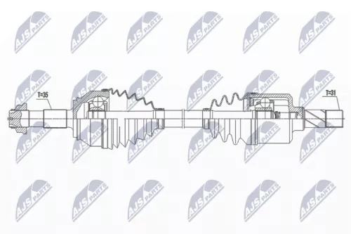 NTY NTY NPW-FT-065 NTY NPW-FT-065 Drive Shaft 