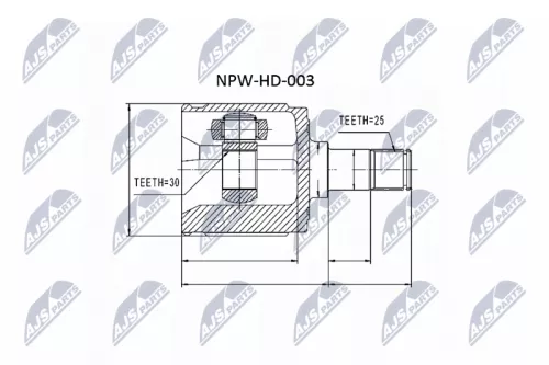 Front Left Front Right Inner NTY Cv Joint & Boot Kit