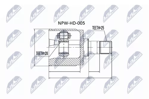 Front Left Inner NTY Cv Joint & Boot Kit
