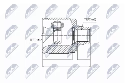 NTY NTY NPW-HD-019 Front Inner NTY Cv Joint & Boot Kit 