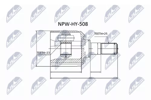 NTY NTY NPW-HY-508 Inner NTY Cv Joint & Boot Kit 