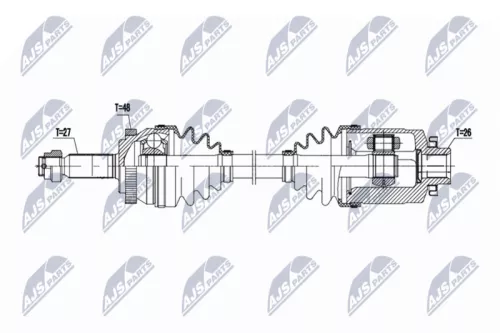 NTY NTY (NPW-HY-630) Front Right NTY Drive Shaft 