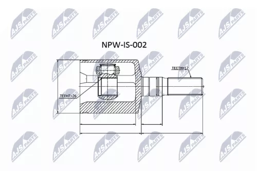 NTY NTY NPW-IS-002 Front Left NTY Cv Joint & Boot Kit 