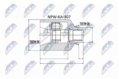 NTY NTY NPW-KA-307 Front Right NTY Cv Joint & Boot Kit 