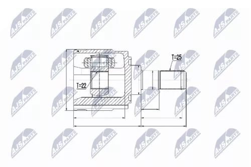 NTY NTY NPW-KA-314 Front Left NTY Cv Joint & Boot Kit 