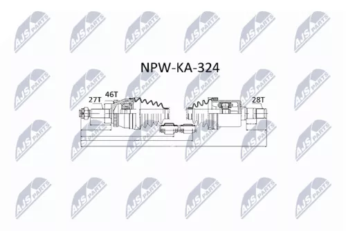 NTY NPW-KA-324 Drive Shaft