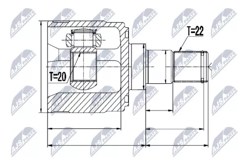 NTY NTY NPW-KA-329 Front Front Left Front Right Inner NTY Cv Joint & Boot Kit 