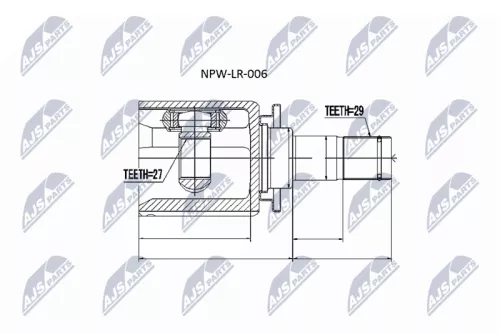 Front Right Outer NTY Cv Joint & Boot Kit
