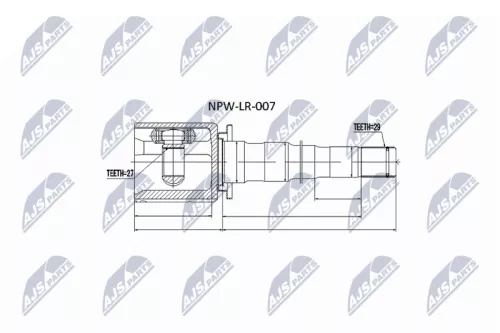 Front Left NTY Cv Joint & Boot Kit