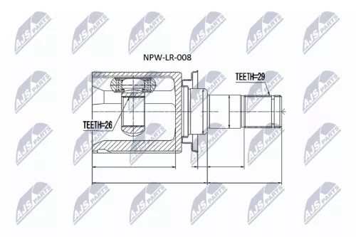 Front Right NTY Cv Joint & Boot Kit