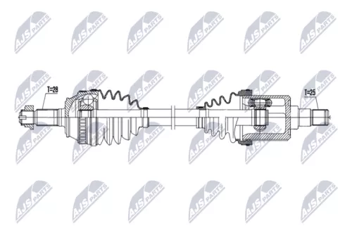 NTY NTY NPW-LR-039 NTY NPW-LR-039 Drive Shaft 