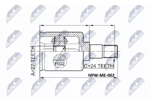 Inner Front Right NTY Cv Joint & Boot Kit