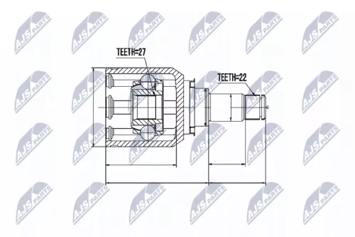 Inner Front NTY Cv Joint & Boot Kit