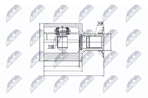 Front Left Inner NTY Cv Joint & Boot Kit