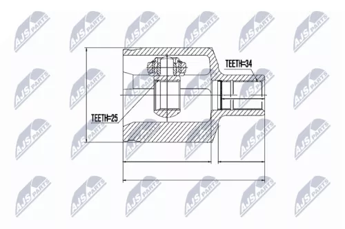 Inner Front Left NTY Cv Joint & Boot Kit
