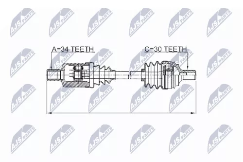 NTY NTY NPW-ME-035 NTY NPW-ME-035 Drive Shaft 
