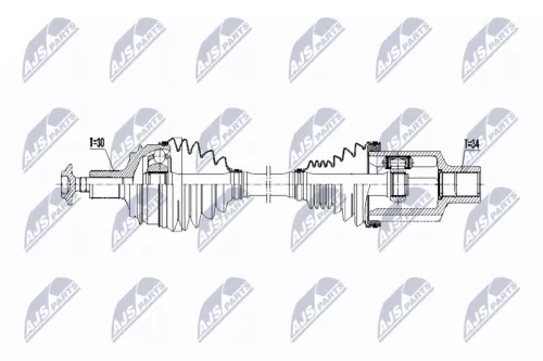 NTY NTY NPW-ME-070 NTY NPW-ME-070 Drive Shaft 