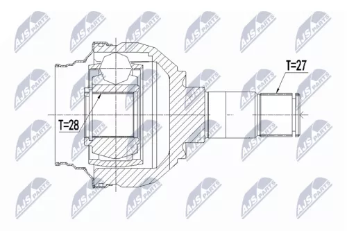 Front Left NTY Cv Joint & Boot Kit