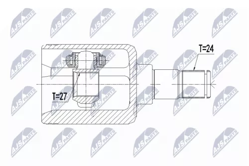 NTY NTY NPW-ME-091 Inner Front Right NTY Cv Joint & Boot Kit 