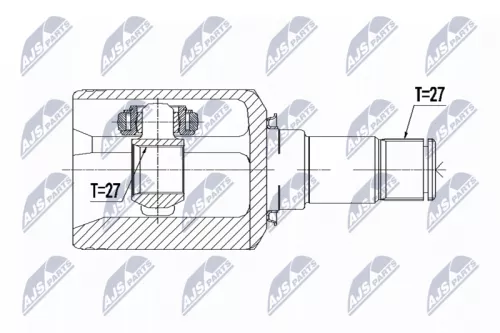 NTY NTY NPW-ME-092 Front Right NTY Cv Joint & Boot Kit 